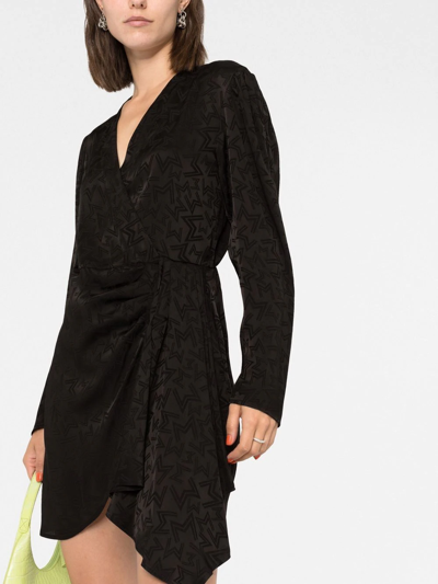 Msgm Monogram Jacquard Mini Dress In Schwarz
