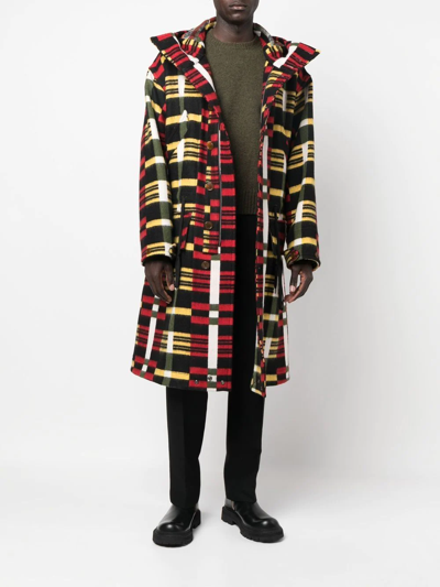 Shop Vivienne Westwood Geometric Hooded Coat In Gelb