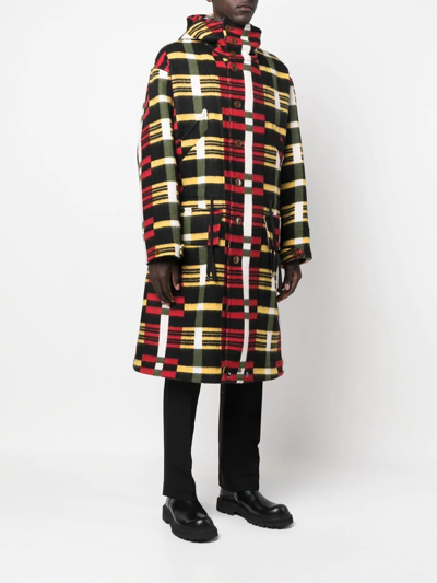 Shop Vivienne Westwood Geometric Hooded Coat In Gelb