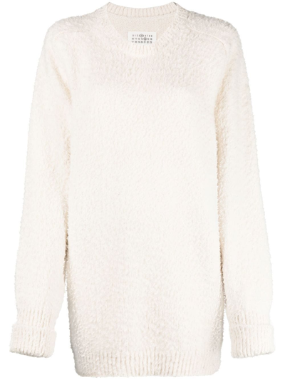 Shop Maison Margiela Crew-neck Knitted Jumper In Weiss