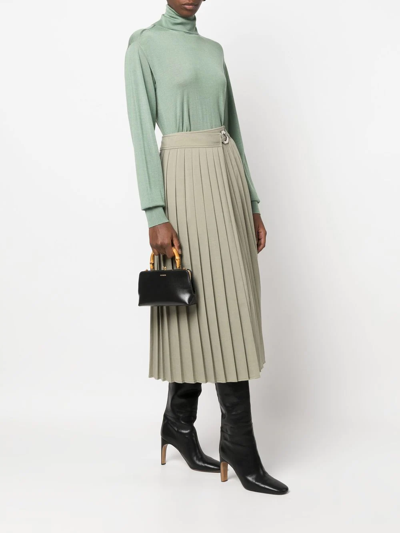 Jil Sander Goji Bamboo-handle Mini Bag In Schwarz
