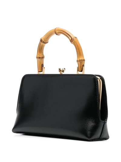 Jil Sander Goji Bamboo-handle Mini Bag In Schwarz
