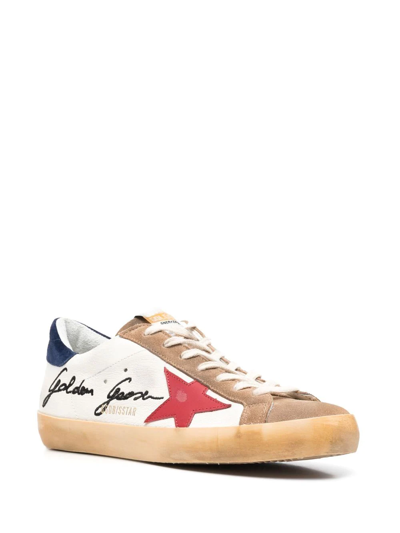 Shop Golden Goose Super-star Low-top Sneakers In Weiss