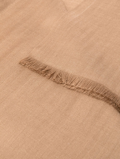 Shop Caruso Long Fine-knit Scarf In Nude