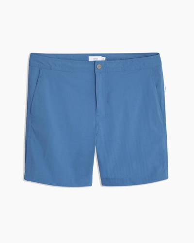Shop Onia Calder 7.5" Swim Trunks In Blue