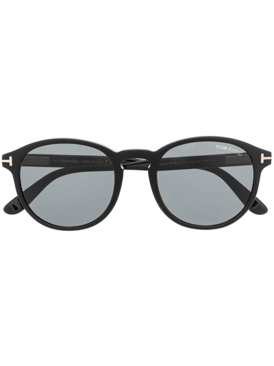 Tom Ford Round-frame Design Sunglasses In Black