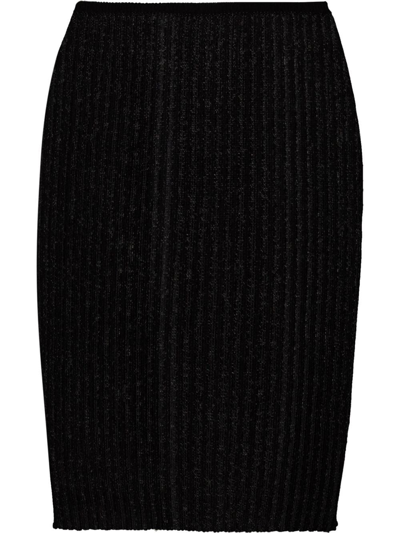 Shop A. Roege Hove Emma Ribbed-knit Skirt In Black