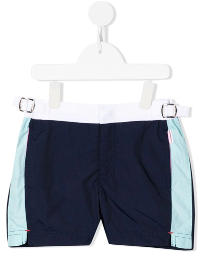 Shop Orlebar Brown Buckle-fastened Swim Shorts In Blue
