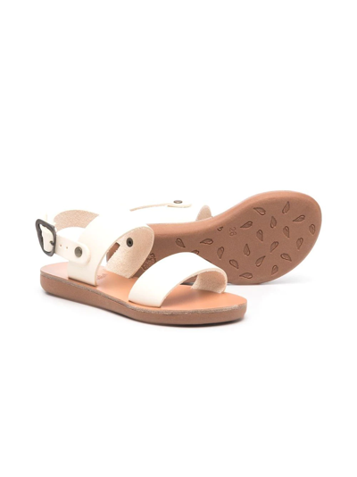 Ancient Greek Sandals Little Clio Soft Leather Sandals In White