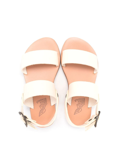 Ancient Greek Sandals Little Clio Soft Leather Sandals In White