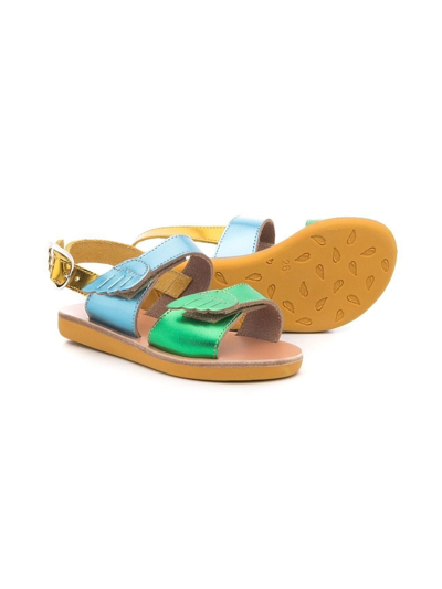 Ancient Greek Sandals Little Iliada Metallic-strap Sandals In Blue