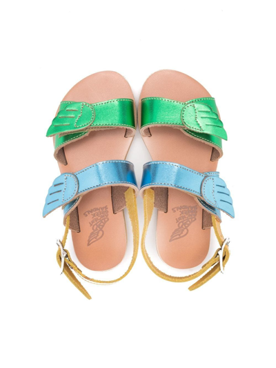 Ancient Greek Sandals Little Iliada Metallic-strap Sandals In Blue