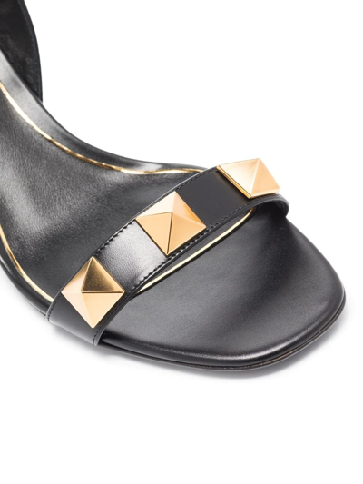 Shop Valentino Roman Stud 60mm Block-heel Sandals In Black