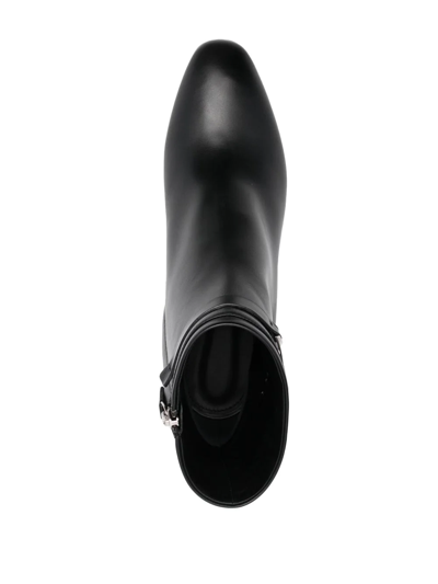 Ferragamo Vara Chain Leather Ankle Boots In Black