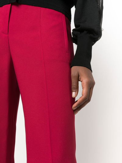 Shop Alberta Ferretti High-waist Wide-leg Trousers In Red