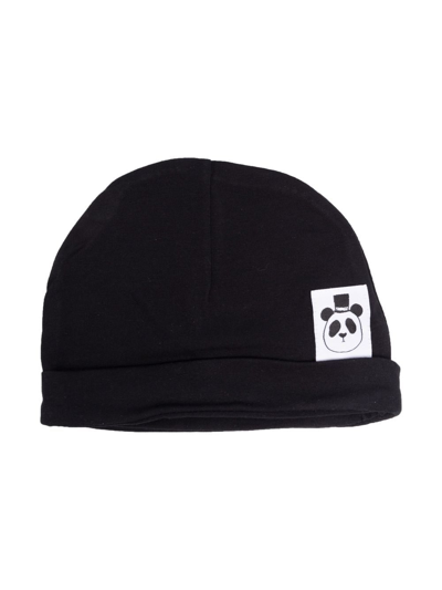 Shop Mini Rodini Logo Beanie Hat In Black