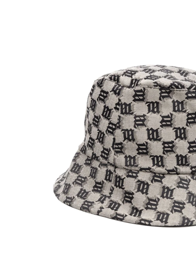 Misbhv All-over Monogram-pattern Bucket Hat In Black