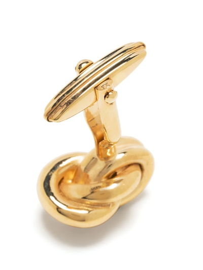 Shop Lanvin Knot-detail Design Cufflinks In Gold