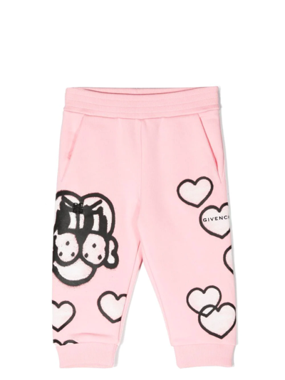 Shop Givenchy Heart-print Track Pants In Pink