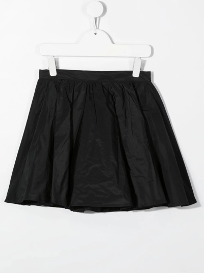 Shop Msgm Pleated Flared Mini Skirt In Black