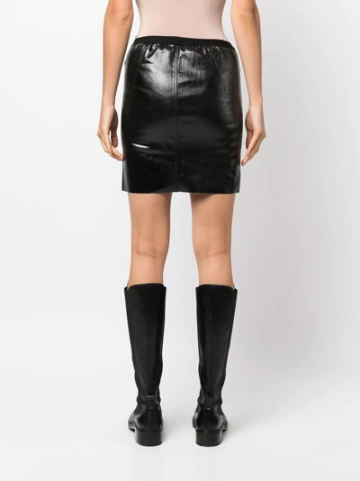 Shop Rick Owens Side-slit Mini Skirt In Black