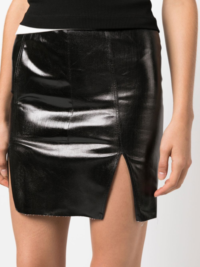 Shop Rick Owens Side-slit Mini Skirt In Black