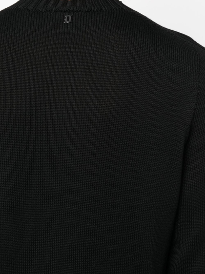 Shop Dondup Ribbed-detail Knit Jumper In Black