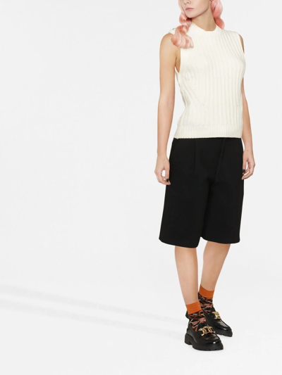 Ganni Off-white O-neck Vest In White