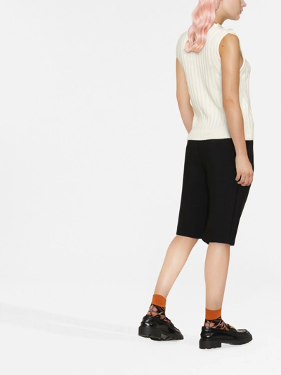 Ganni Off-white O-neck Vest In White