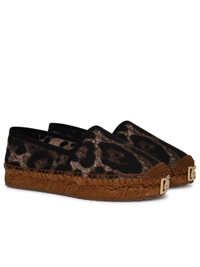 Shop Dolce & Gabbana Cotton-blend Espadrilles In Brown