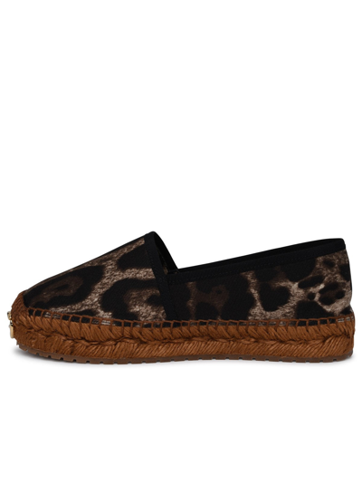 Shop Dolce & Gabbana Cotton-blend Espadrilles In Brown