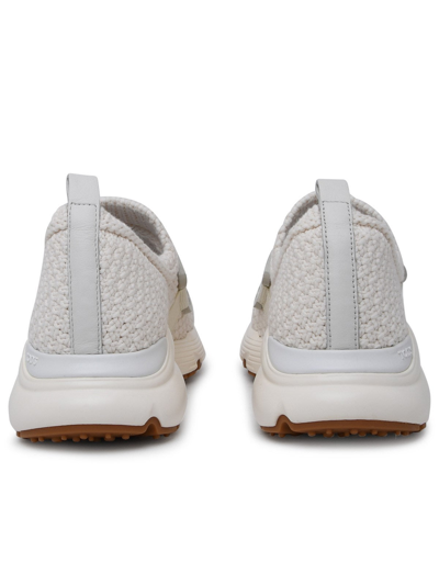 Shop Tod's Cream Fabric Kate Sneakers In White