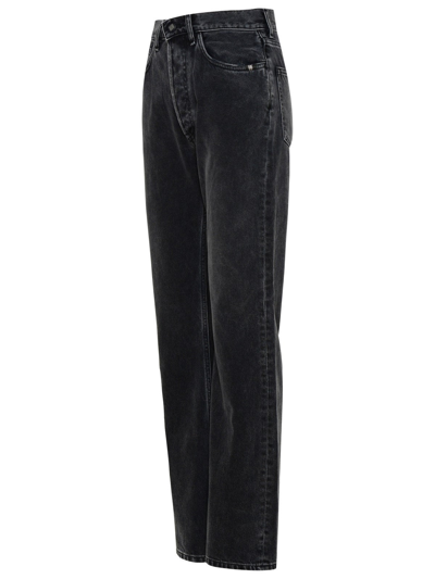 Shop Amish Grey Cotton Kendall Jeans In Black