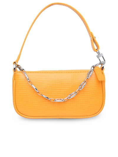 Shop By Far Sunflower Leather Mini Rachel Bag In Orange