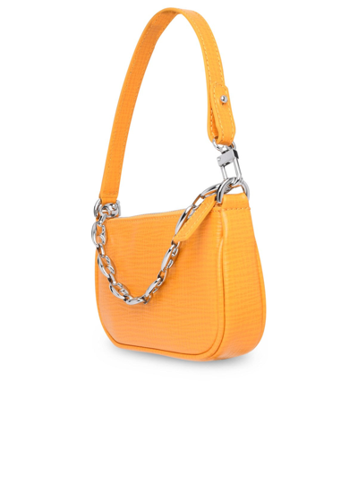 Shop By Far Sunflower Leather Mini Rachel Bag In Orange