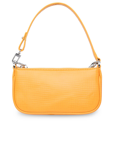 Shop By Far Sunflower Leather Mini Rachel Bag In Orange
