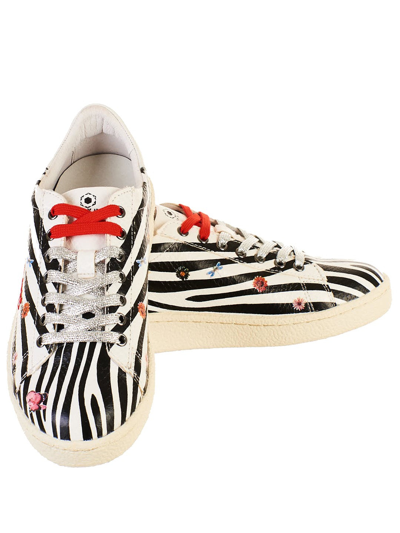 Shop Moa Master Of Arts Zebra-print Sneakers In White
