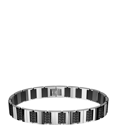 Shop Chopard Stainless Steel Racing Bracelet In Black