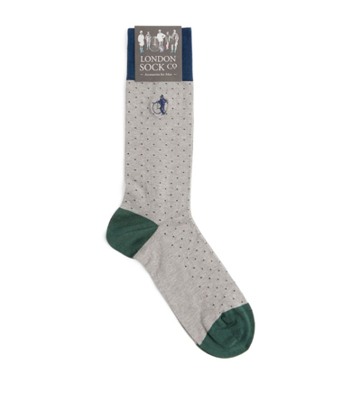 Shop London Sock Company Spot Of Style Socks In Grey