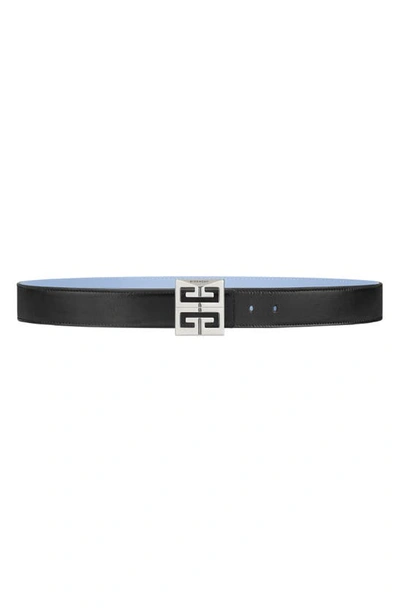 Shop Givenchy 4g Buckle Reversible Skinny Leather Belt In Baby Blue