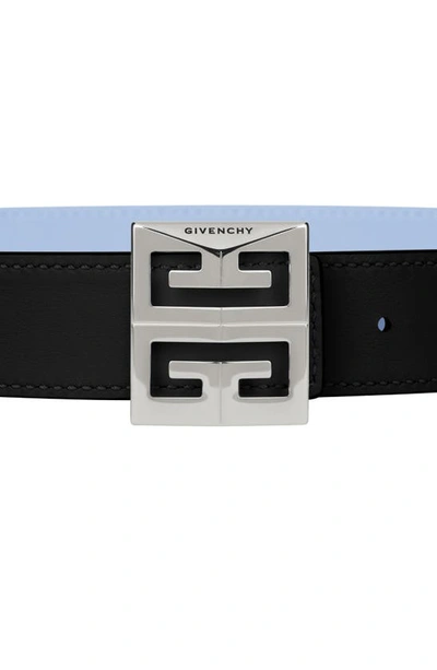 Shop Givenchy 4g Buckle Reversible Skinny Leather Belt In Baby Blue