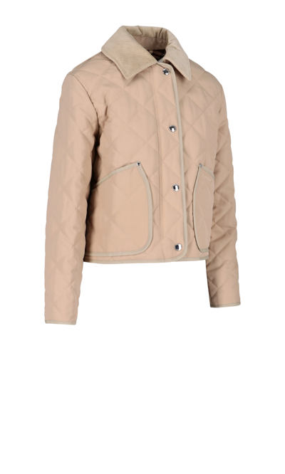 Shop Burberry Country Cropped Jacket In Neutrals