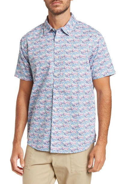 Shop Slate & Stone Floral Printed Short Sleeve Poplin Shirt In Mixed Floral Print