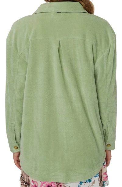 Shop O'neill Collins Solid Fleece Shirt Jacket In Basil