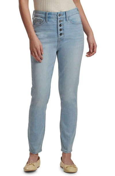 Shop Jen7 By 7 For All Mankind High Waist Exposed Button Fly Skinny Jeans In Kirra