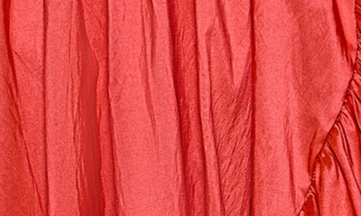 Shop Mac Duggal Ruffle Asymmetric High-low Strapless Gown In Cherry