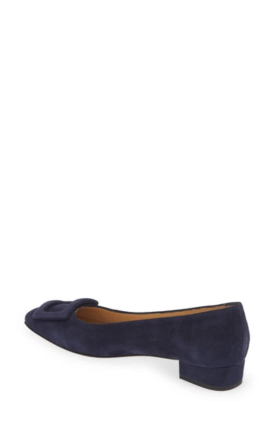 Ann Mashburn Buckle Shoe In Navy Suede In Navy Suede