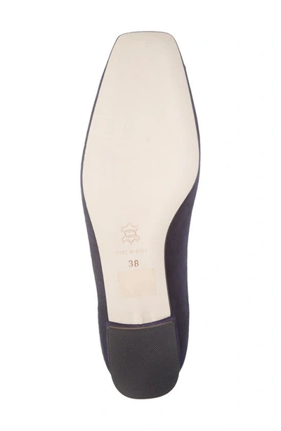 Ann Mashburn Buckle Shoe In Navy Suede In Navy Suede