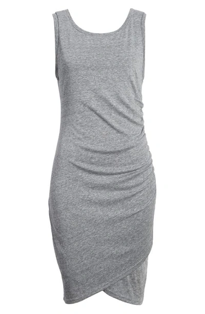 Shop Leith Ruched Body-con Sleeveless Dress In Grey Cloudy Heather