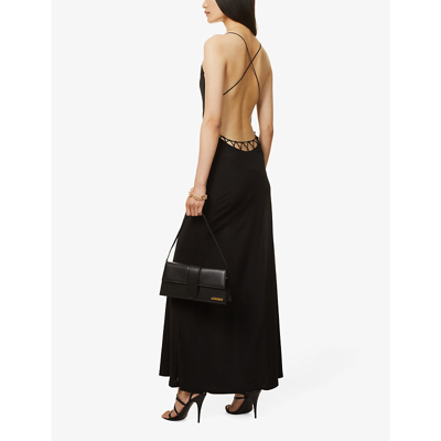 Shop Musier Paris Sifnos Cowl Neck Stretch-woven Midi Dress In Black